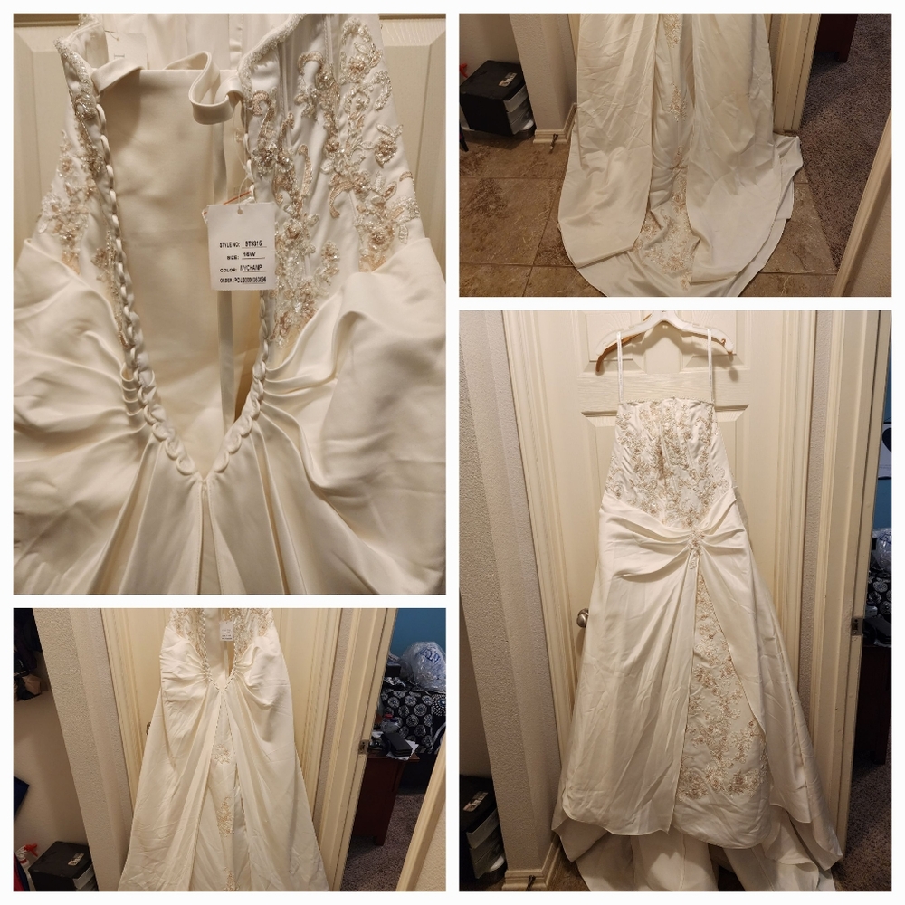 Elegant Ivory Wedding Dress with Beaded Details